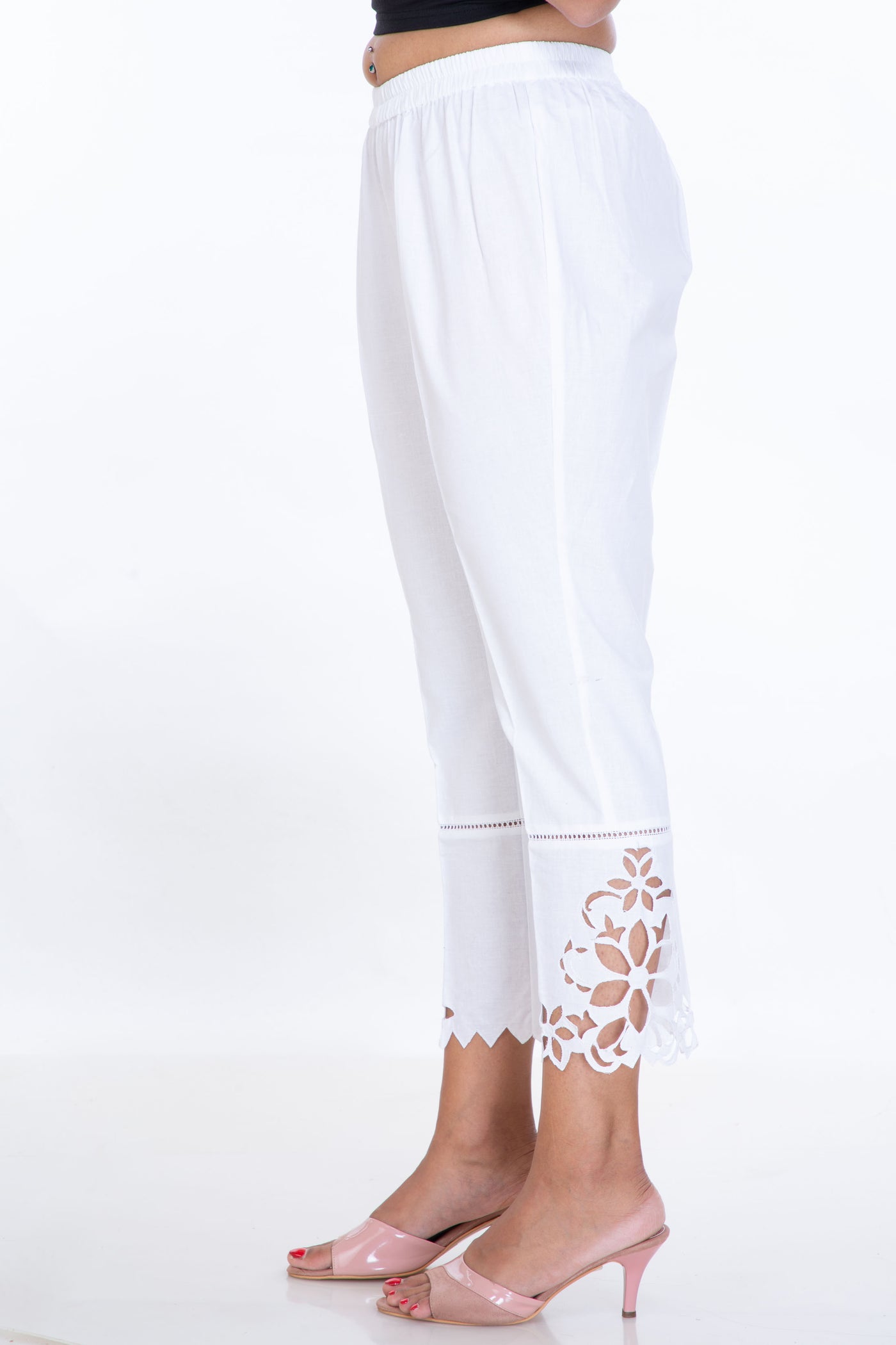 White Lace Flare Leg Trouser  Trousers  PrettyLittleThing IL